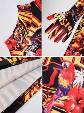 Dam T-shirt Y2k Topp Polotröja Sexig Eldflammande Tryck Crop Top Långärmad Handskar Bodycon Sexig Streetwear Gotisk T-shirts 8 best sales långärmad t-shirt med handskar - №1