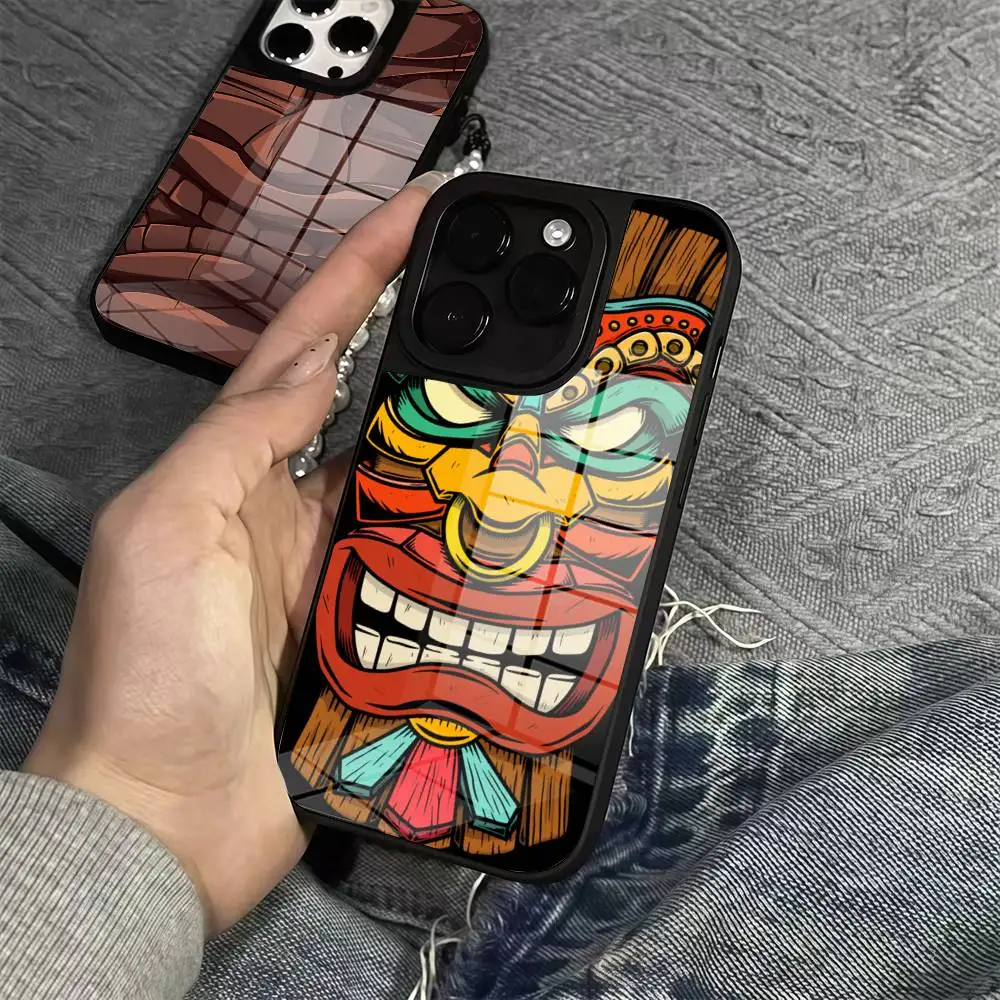 

Totem Sculpture Phone Case Glass Cover For Iphone 16 15 14 12 11 13 Pro Max Mini Puls Attraction CASE