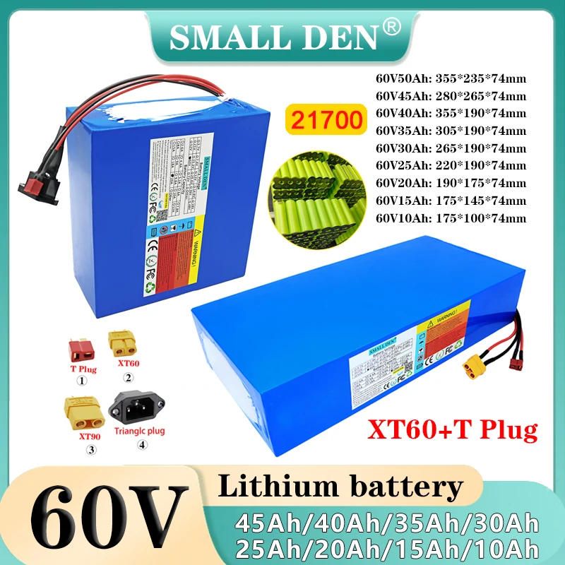 60V 50Ah 45Ah 40Ah 35Ah 30Ah 25Ah 20Ah 15Ah 21700 Lithium battery pack 3000W High Power For67.2V Electric two wheeler motorcycle