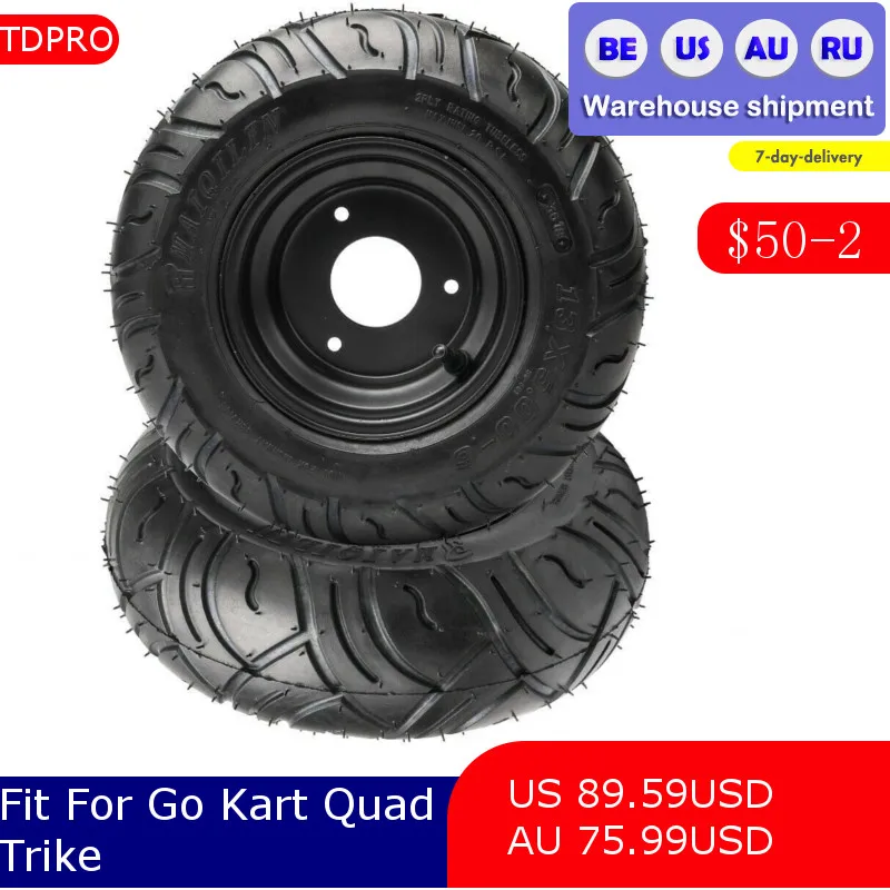 

2Pcs 13x5.00-6 Front Rear Wheel Tyre Rim For ATV QUAD Bike Gokart Scooter Buggy Mower