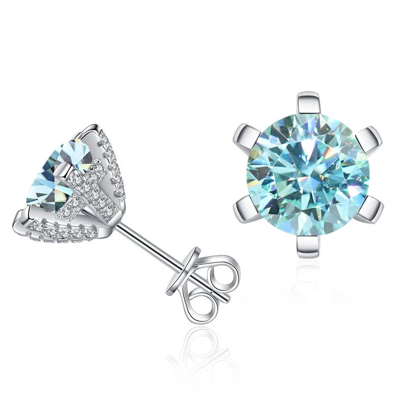 

JoyceJelly S925 Серебряные ювелирные изделия 1 карат D Цвет VVS 3EX Серьги с муассанитом для женщин Серьги-гвоздики с бриллиантами Простые повседневные ношения