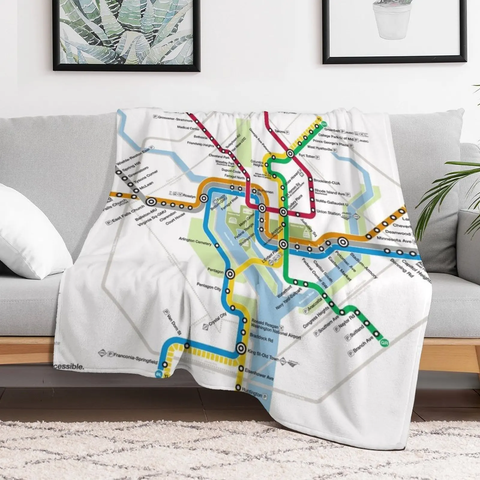 WMATA Metro Map Throw Blanket