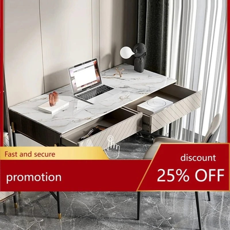 Light Luxury Stone Plate Desk Modern Bedroom Writing Desk Small Apartment Study  Style