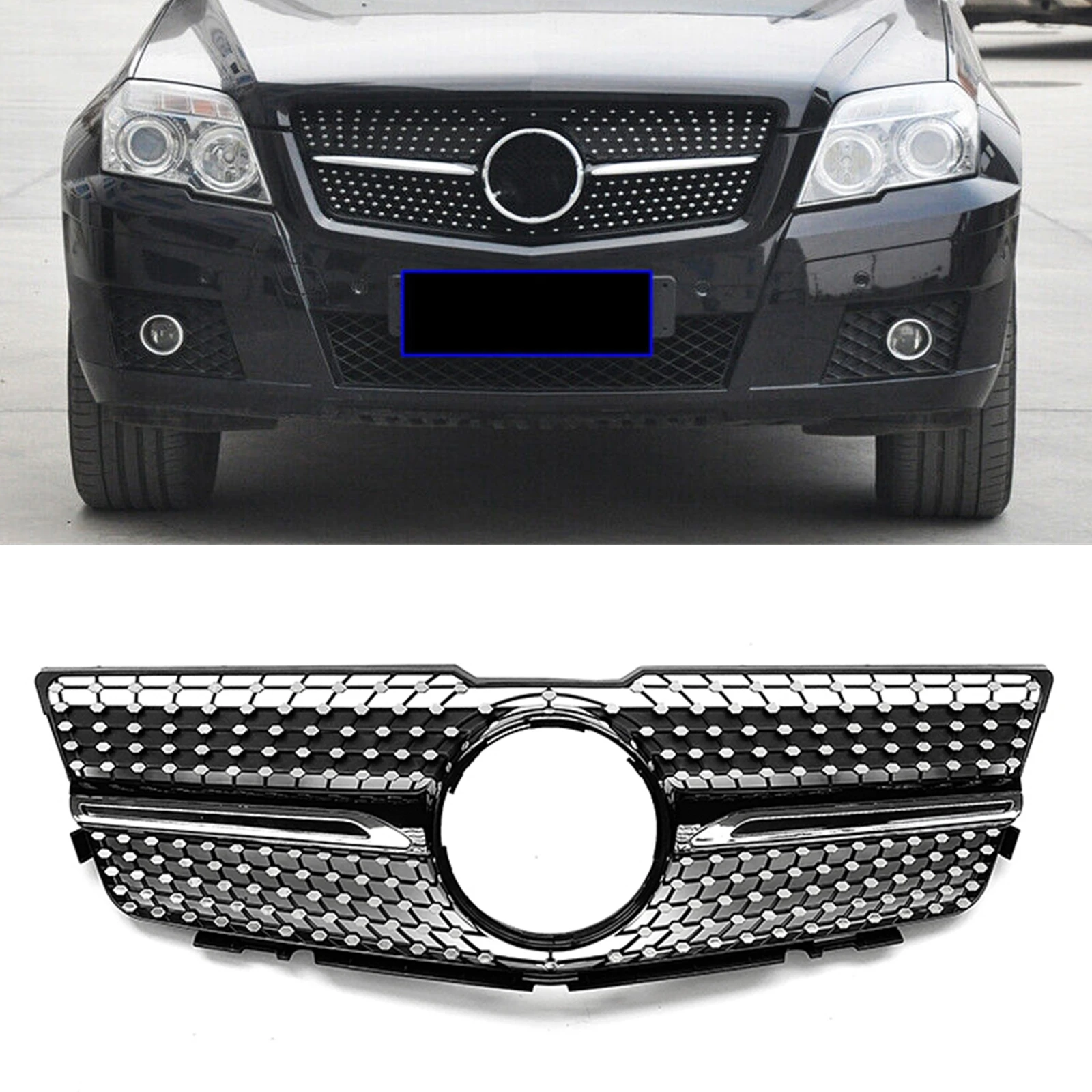 

For Mercedes Benz GLK Class X204 2008-2012 GLK220 GLK250 GLK280 GLK300 GLK350 GLK400 Front Grille Grill Upper Bumper Hood Mesh