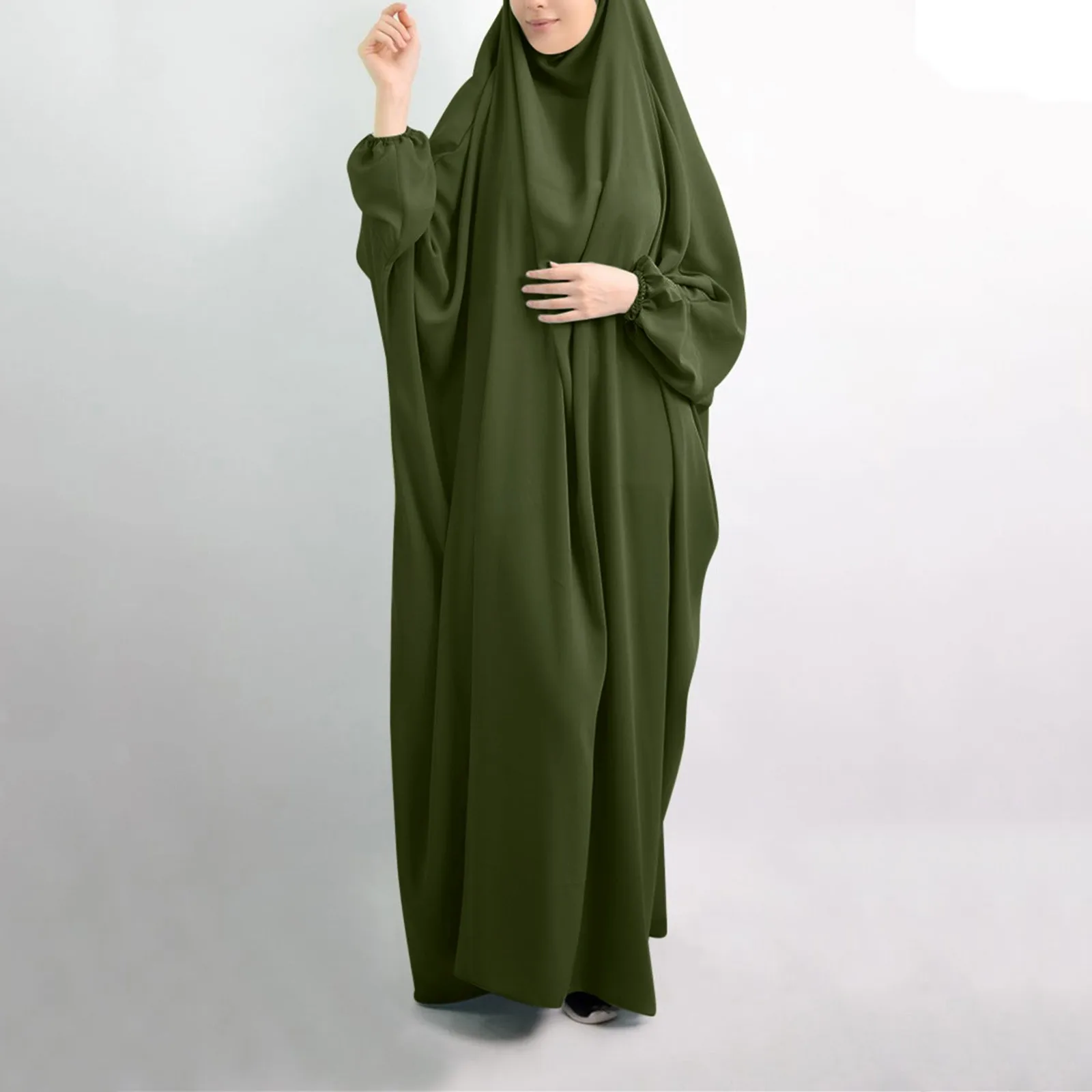 

Eid Hooded Muslim Women Hijab Dress Prayer Garment Abaya Long Khimar Full Cover Ramadan Gown Abayas Islamic Clothes Niqab