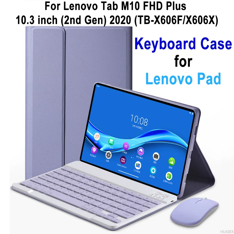 

Keyboard Case for Lenovo Tab M10 FHD Plus 10.3 Inch TB-X606F TB-X606X 2020, Detachable Keyboard Cover for Lenovo Tab M10 Plus