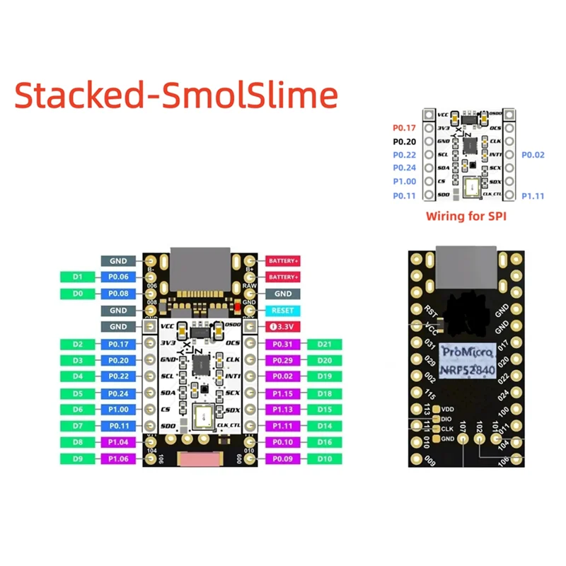 Ingenious-ICM-45686+ QMC6309 مع Promicro Pro Micro Stacked-NRF52840 لوحدة Smolslime لـ Slimevr Tracker و Smol Slime Tr #3