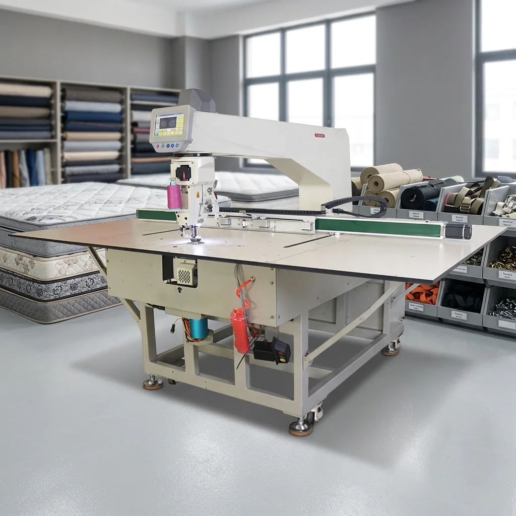 Programmable 360 Degree Head Rotation Industrial Sewing Machine Single Motor Gear Lock Stitch Fabric Mattress Artificial Leather