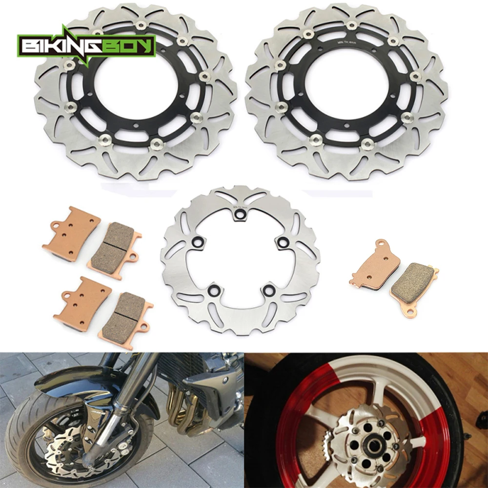 BIKINGBOY For Yamaha YZF R6 99 00 01 02 03 04 05 06 07 08 09 10 11 12 13 14 15 16 Front Rear Brake Discs Disks Rotors + Pads Set