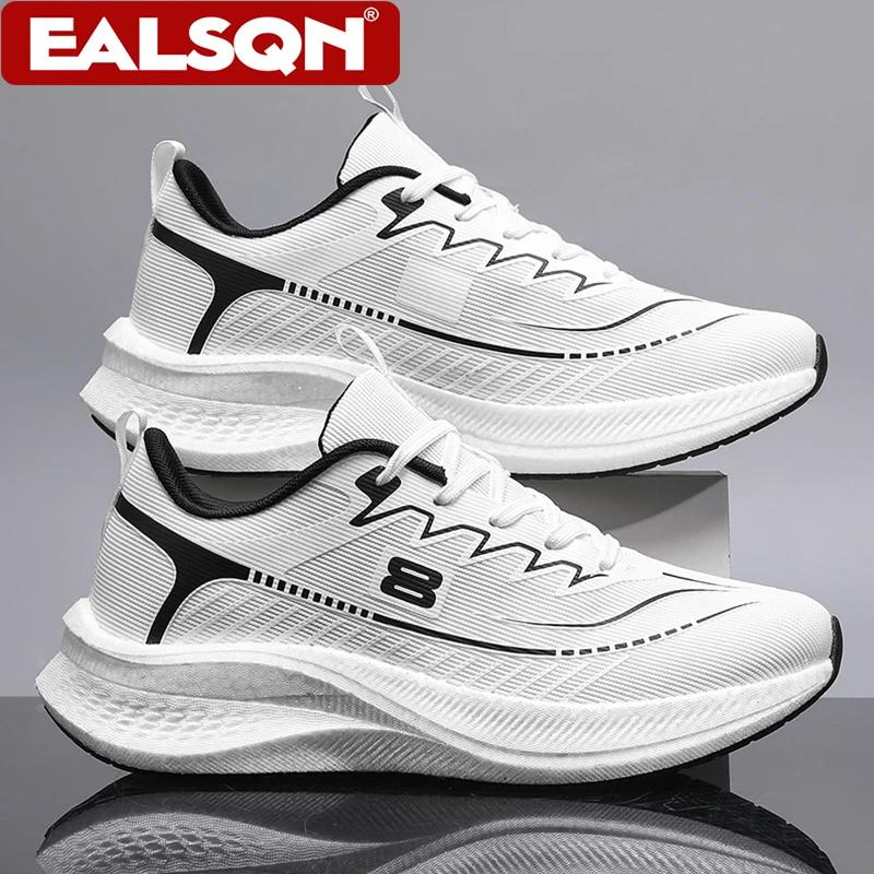 New Men's Carbon Plate Marathon Sneakers Outdoor Soft Sole Mesh Sports Running Shoes Light Anti-Slip Casual Couple Tennis Shoes