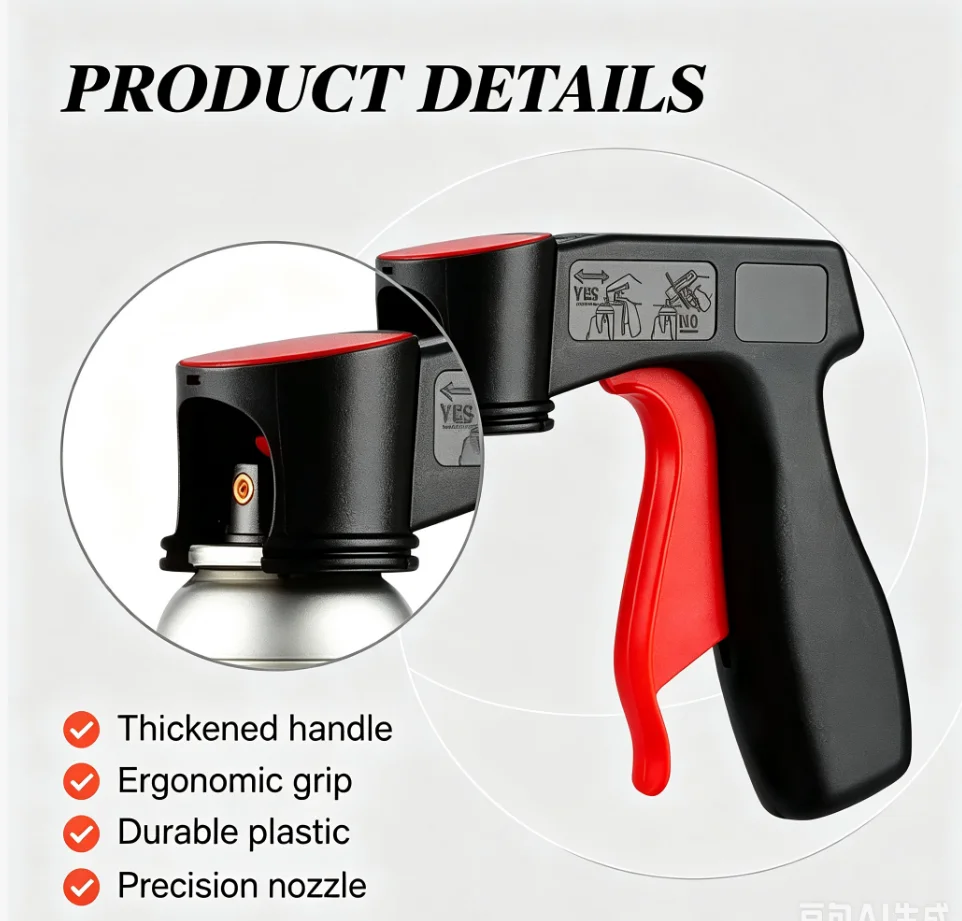 1 Pcs Plastic Portable Spray Paint Handle, Universal Reusable Car Color Changing Film Pasting Self Spraying Hand Spray Gun