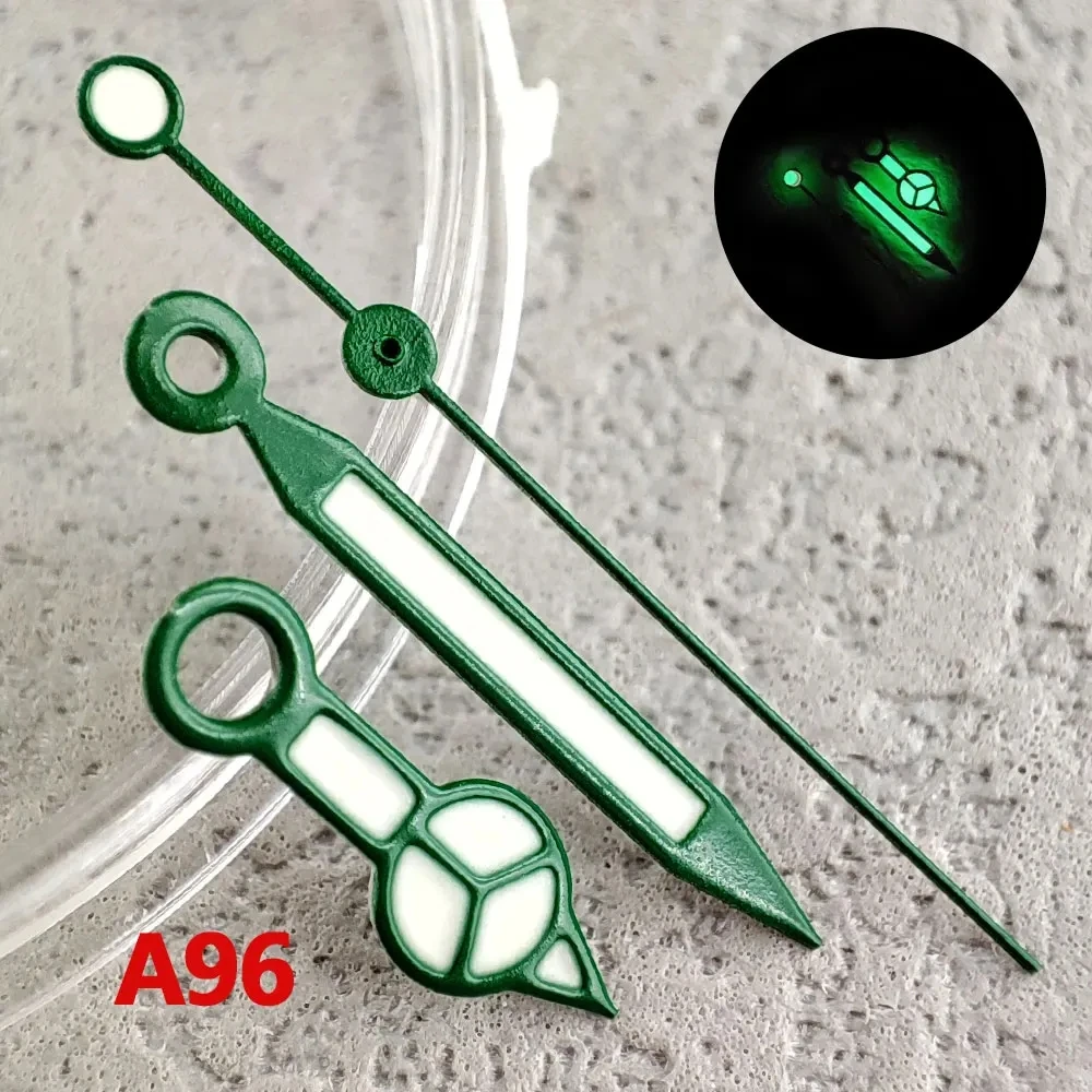 Aiguille de montre phosphorescente verte, pièces d'aiguille des secondes, assemblage de mouvement automatique, 8mm * 12mm * 12.5mm, convient pour Nh 34 35 36 70