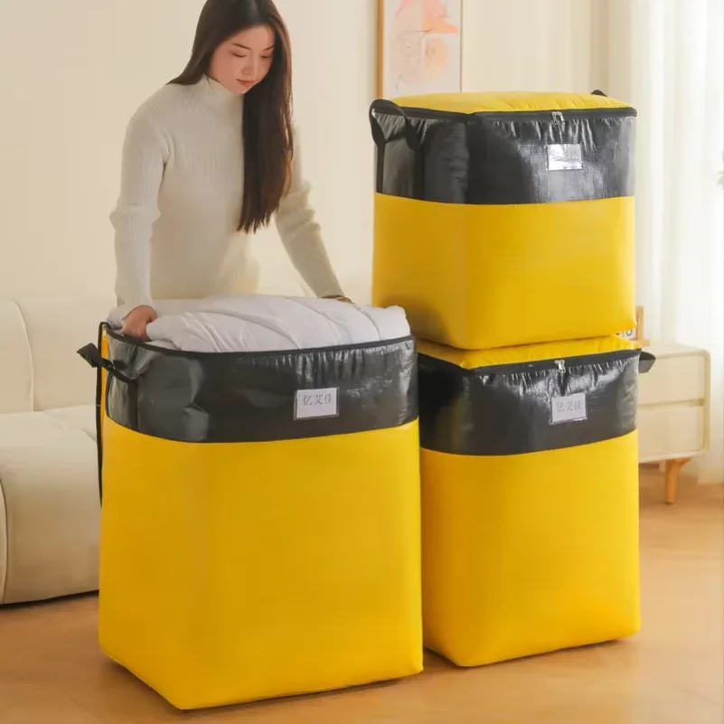 Large Capacity Moving Bag Thickened Eco-friendly Luggage Bag Waterproof Woven Bag Transfer Storage Wear-resistant Bag