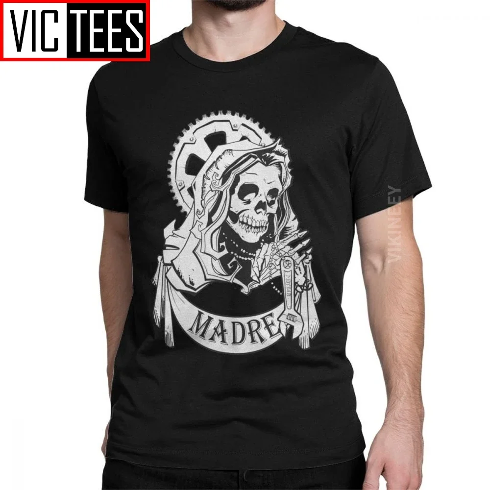 

Men Santa De Muerte Tshirt Saint Death Goth Mexican Death Muertos Mother Skull Cotton Adult Tshirt