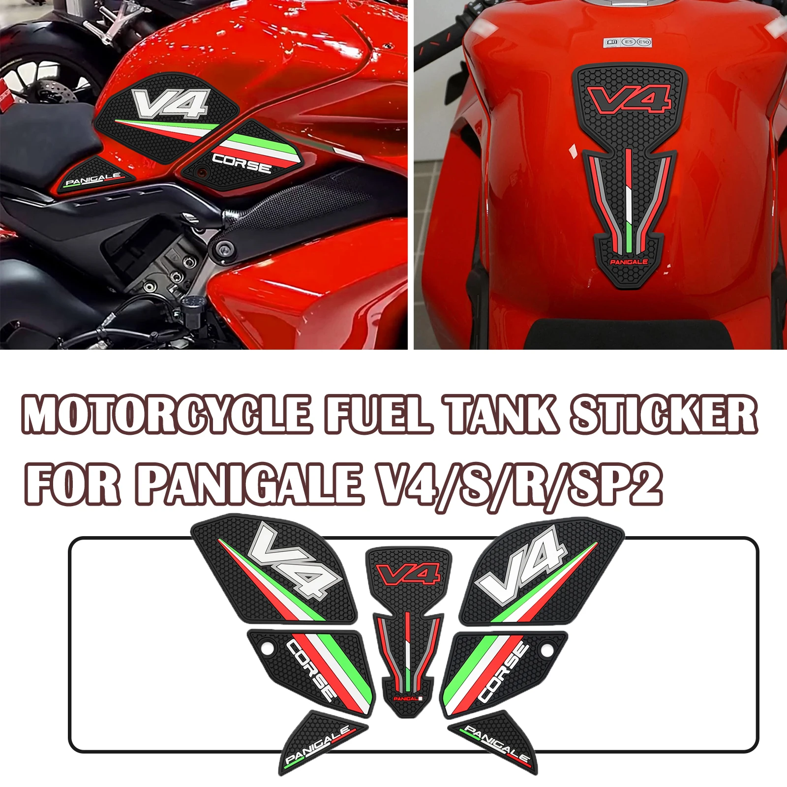 

Новая наклейка на топливный бак, противоскользящая наклейка, резиновая защитная накладка для Ducati Panigale V4 S R SP2 PANIGALE V4S V4R V4SP2 2022-2025