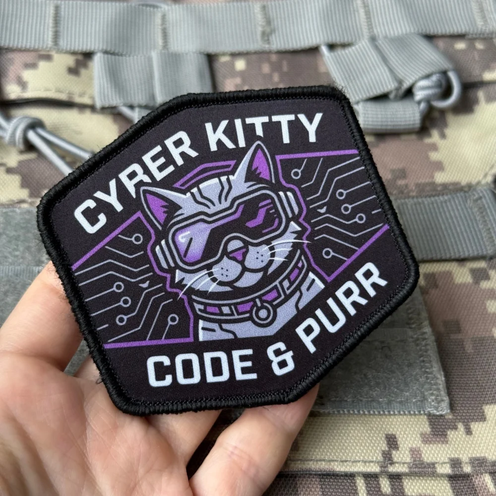 Cyber Kitty Printed Patch 