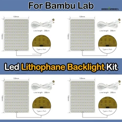 CMYK LED Backlight Board USB-C For Bambu Lab CMYK Hardware With 2M Cable CMYK Lithophane Filament Bundle 3d Printing Parts
