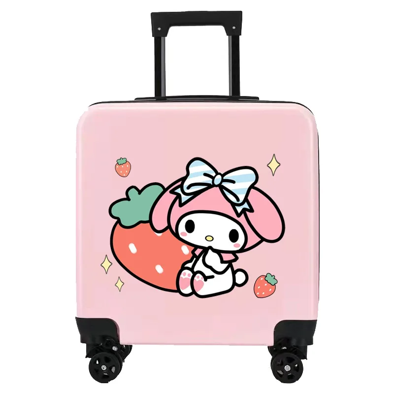 Kawaii crianças estudante trole mala de armazenamento caixa de embarque caixa de senha minha melodia sanrio bloqueio de senha mala presente