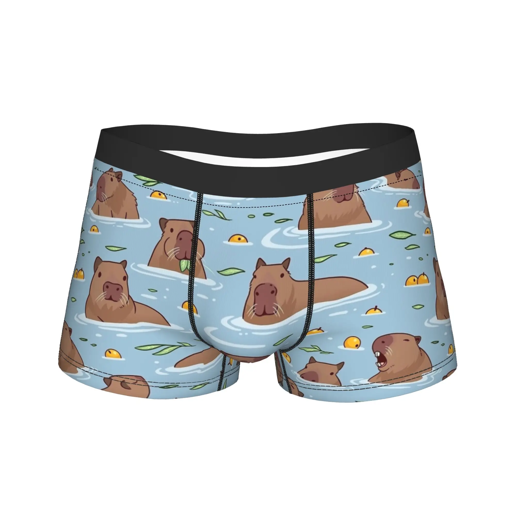 Bathing Capybara Pattern Boxer Brief  Underwear Hot Sale Men Sexy Soft Boxer Shorts Print Large Size Underpants