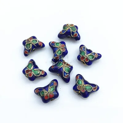 10Pcs Cute Cloisonne Filigree Small Butterfly Beads for Jewelry Making DIY Enamel Animal Accessories China Intangible Cultural