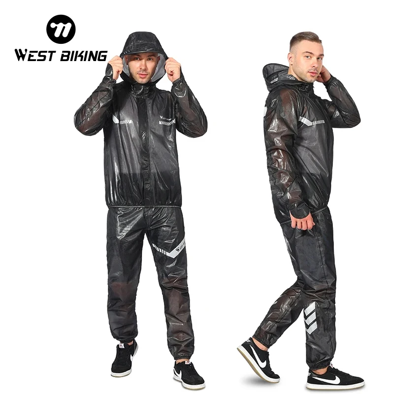 WEST BIKING-Reflective Waterproof Cycling Raincoat e Calças Suit para Homens e Mulheres, Windproof, MTB, Road Bike, Jaqueta, Roupas