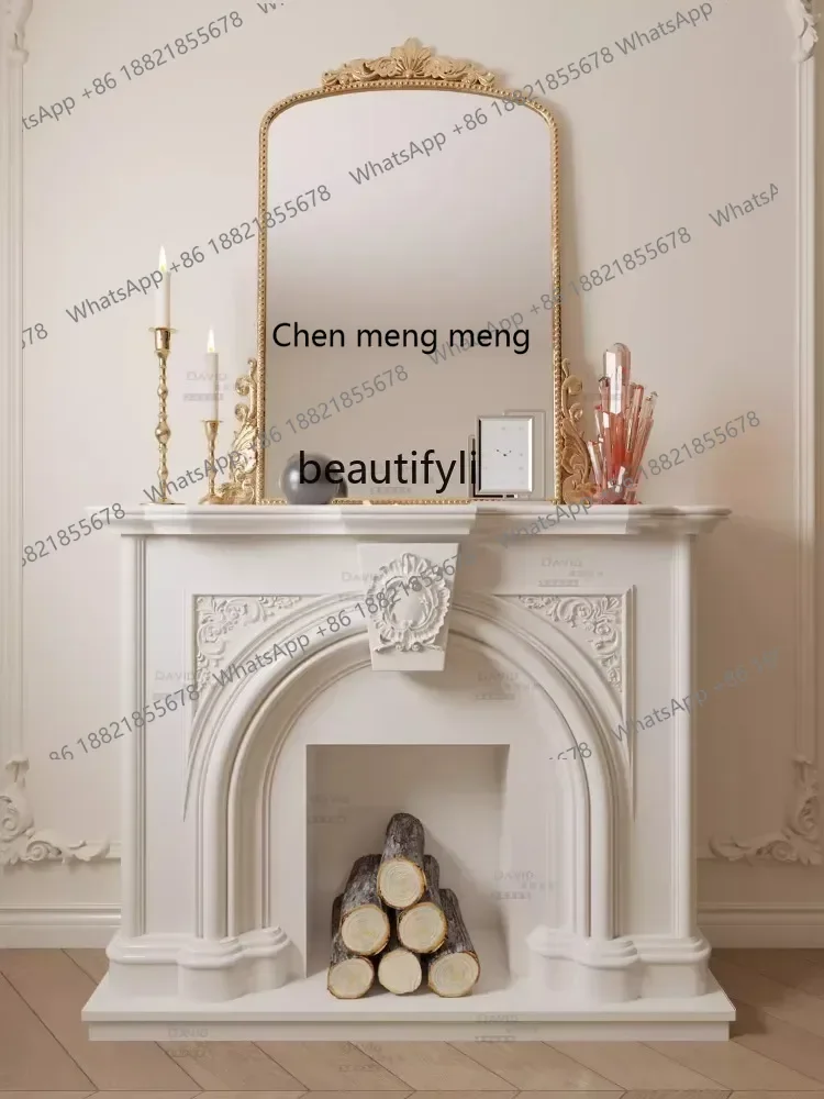 X CQYLight luxury modern arched fireplace decorative cabinet French solid wood design display cabinet carved exhibition hall B &