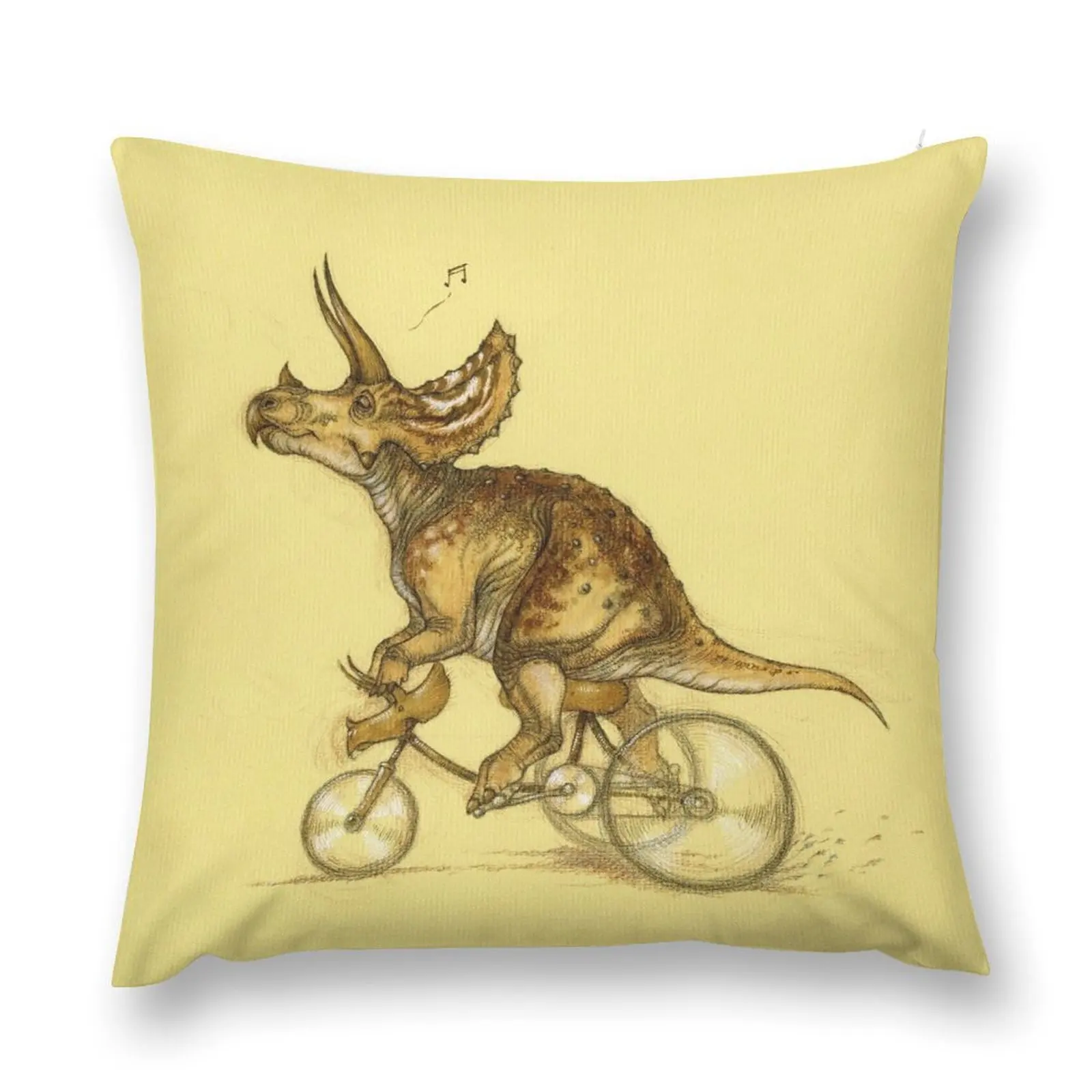 Tricycling Triceratops. Throw Pillow Christmas Pillow luxury throw pillow covers Decorative Cushions