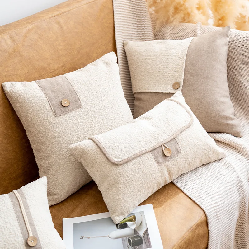 Throw Cushion Cover Light Luxury High-end Italian Chenille Living Room Sofa Bedroom Comfortable Pillow Case Cover