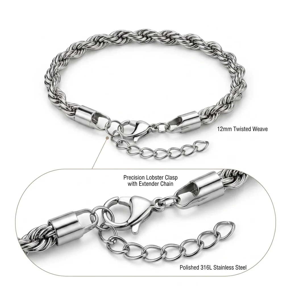 Thin Twist Cable Bracelet Stainless Steel Chains for Man Minimalist Chain Bracelets For Gift for Party Wholesale Chains Jewelry