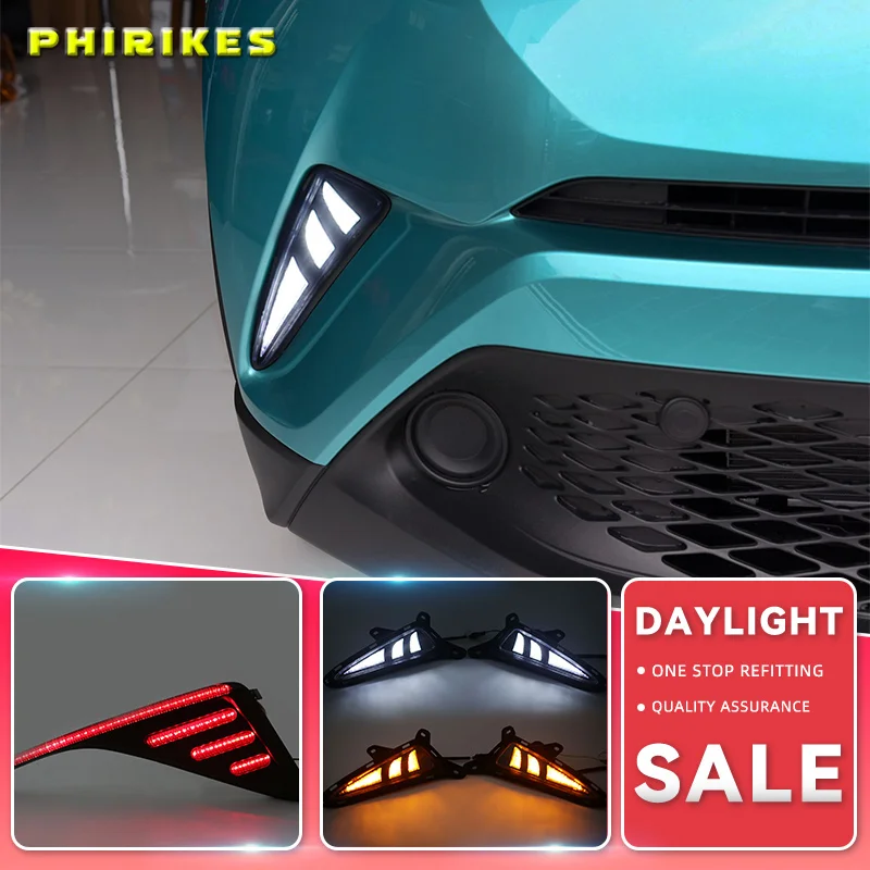 

1Set LED DRL For Toyota C-HR CHR 2016 2017 2018 2019 Daytime Running Light Rear Tail bumper Fog Lamp Brake light Warning light