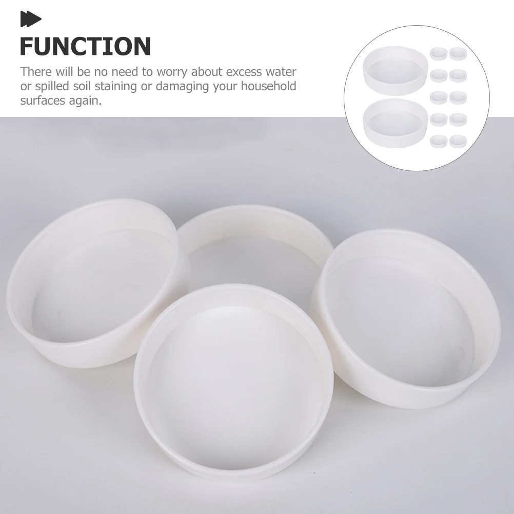 

12Pcs White Round Plant Saucer Plastic Drip Tray for Indoor Plants Water Drainage Catcher Potted Flower Pot Accessories