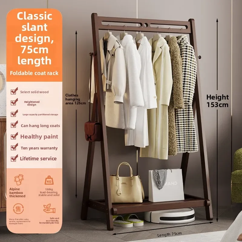 

Bedroom Floor Coat Rack Hanging Hanger Behind Door Drying Clothes Rack Foldable