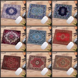 Persian Carpet Mouse Mat Computer Small Mouse Pad Flower Office Rubber Mat 22x18cm Non-slip Mat Table Pads Desk Mats Mini Rug