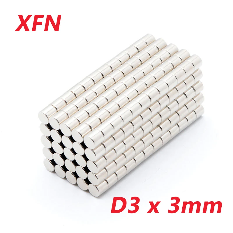 20/50/100 PCS Small Round Powerful Magnet N52 Standard 3x3mm Super Strong Neodymium Magnets Refrigerator Magnetic Silver Magnet