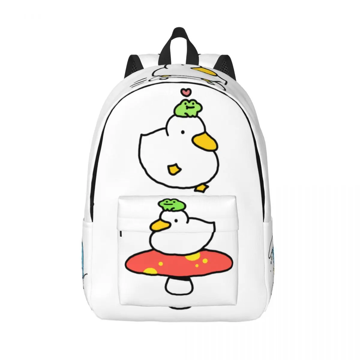 Kawaii Surfing Duck Backpack for School Student Schoolbag Cute Frog Cartoon Book Bags Girl Women Casual Daypack Outdoor