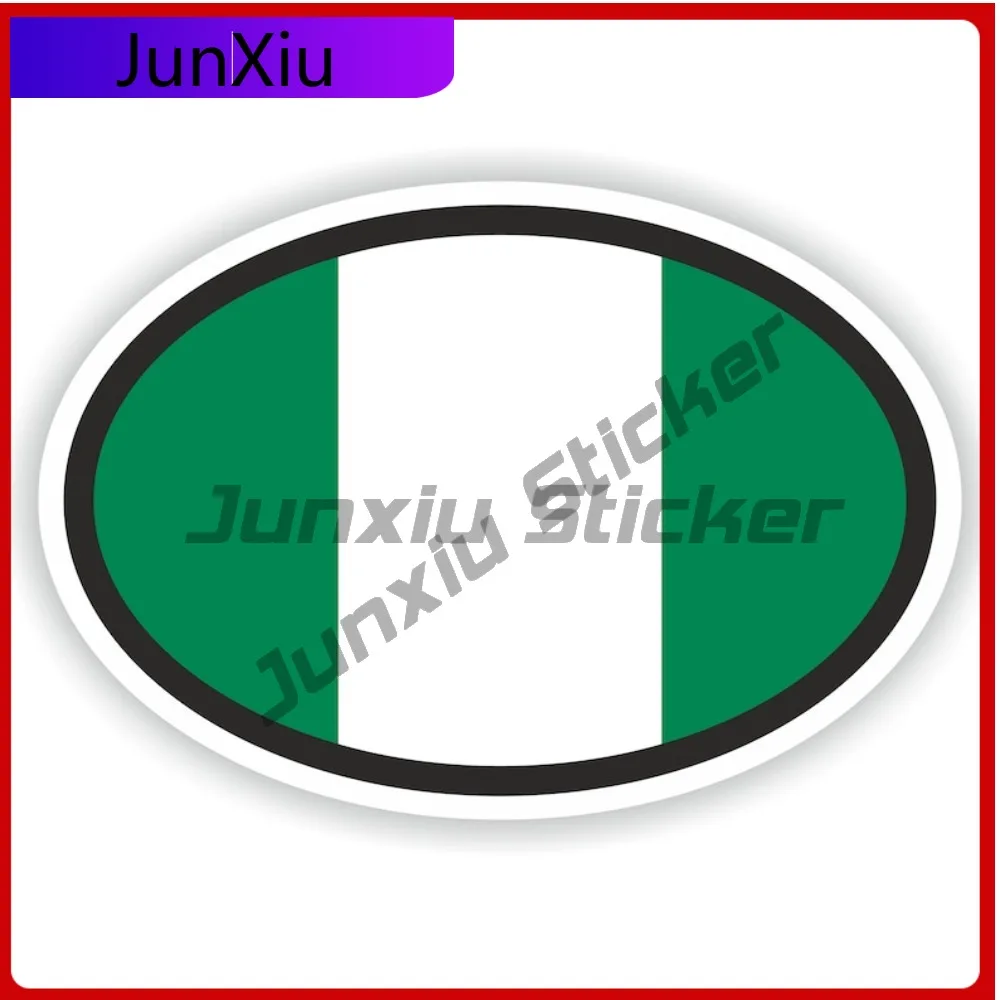 

Nigeria Oval Flag Sticker Waterproof Decals Scratch Cover Sticker Decorative Decals For Suv Car Window Decoration Funny Refit St