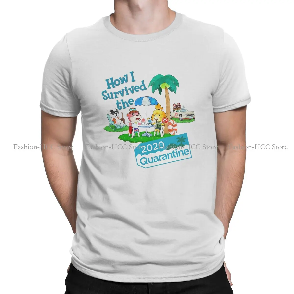 How I Survived O Neck TShirt Animal Crossing：Pocket Camp Original Polyester T Shirt Man\'s Tops