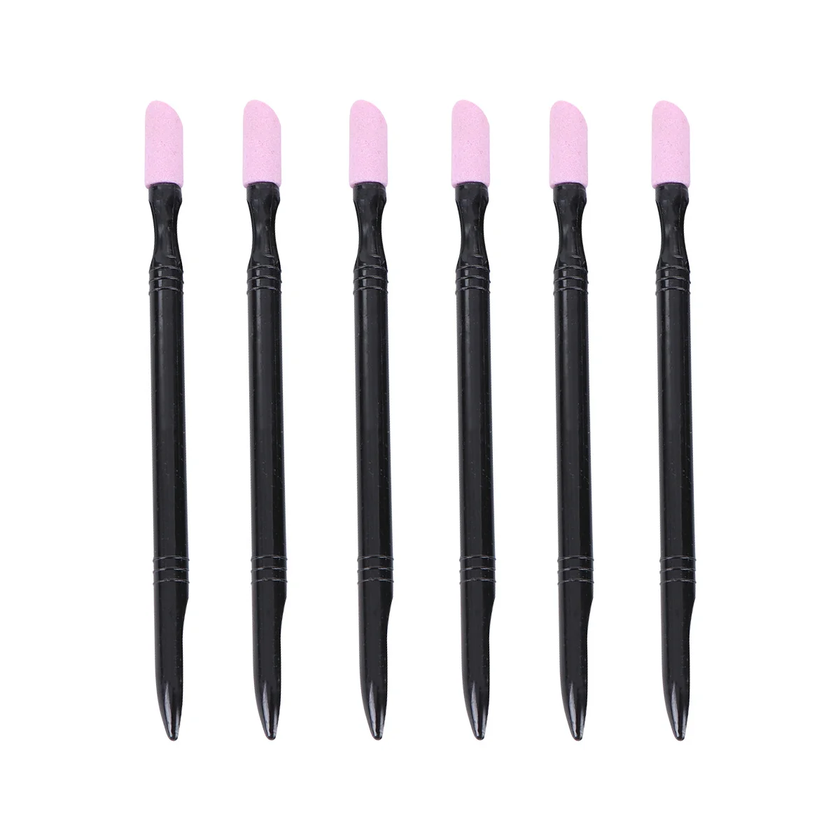 6 قطع من عصا تنظيف الأظافر باللون الأسود، قلم شحذ خفيف الوزن ومحمول لصالونات تجميل الأظافر، متين وعملي #4
