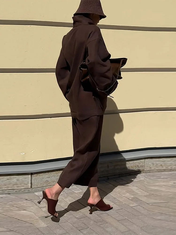 

Fashion 2 Pieces Sets Women Spring Autumn Kimono Style Loose Lace Up Shirts Tops Women's Wide Leg Pants Sets Female Outfit