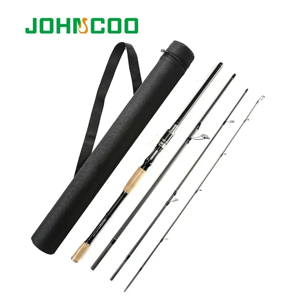 JOHNCOO Casting With Case 2.1m 2.4m 2.7m 3m Carbon Fishing Travel Rod BaitCasting Medium Fast action 10-25g