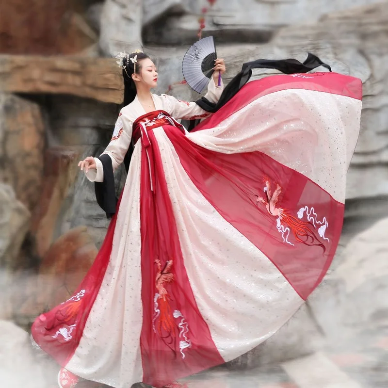 

Male Hanfu Chest-length Improved Tang Suit Chinese Style Performance Costume Ancient Costume Long Skirt Dress for Women