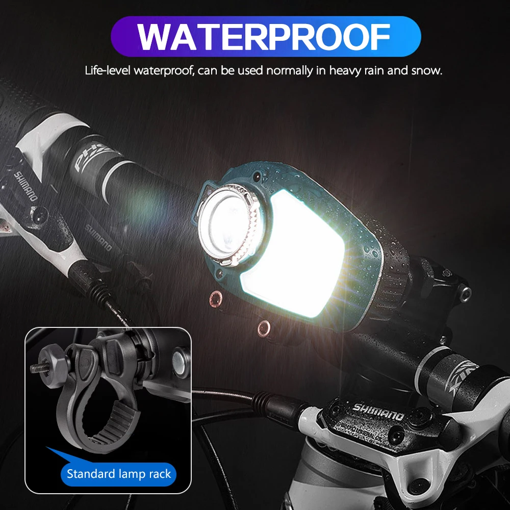 COB LED Headlamp Sensor Headlight Built-in 4000MAH Battery Flashlight Rotary Zoom Head Lamp Torch 6 Lighting Modes Bicycle