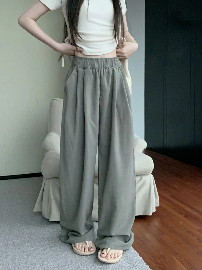 High Waist Straight Casual Pants For Women 2023 Summer Loose Yamamoto Wide Leg Pants Show Slim