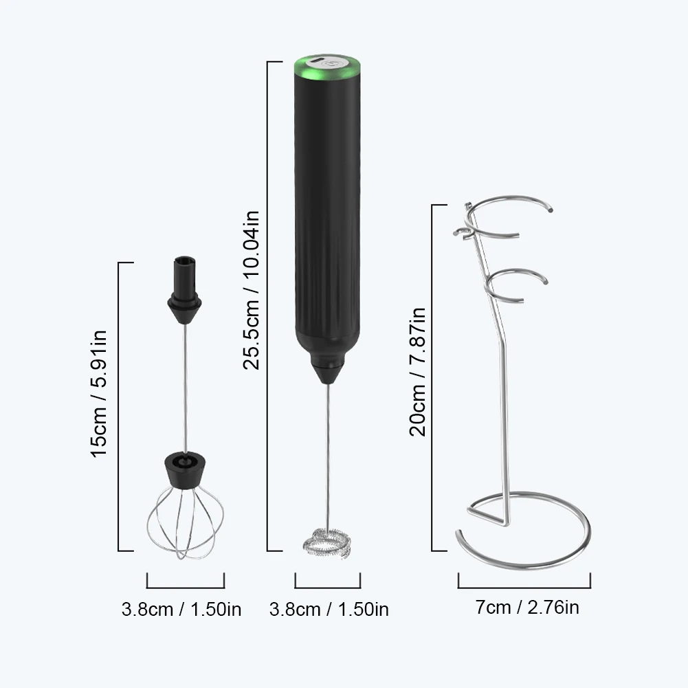 Ręczny elektryczny spieniacz mleka mikser do jaj ze stojakiem USB akumulator spienianie kawy różdżka Cappuccino mieszadło kuchnia trzepaczka