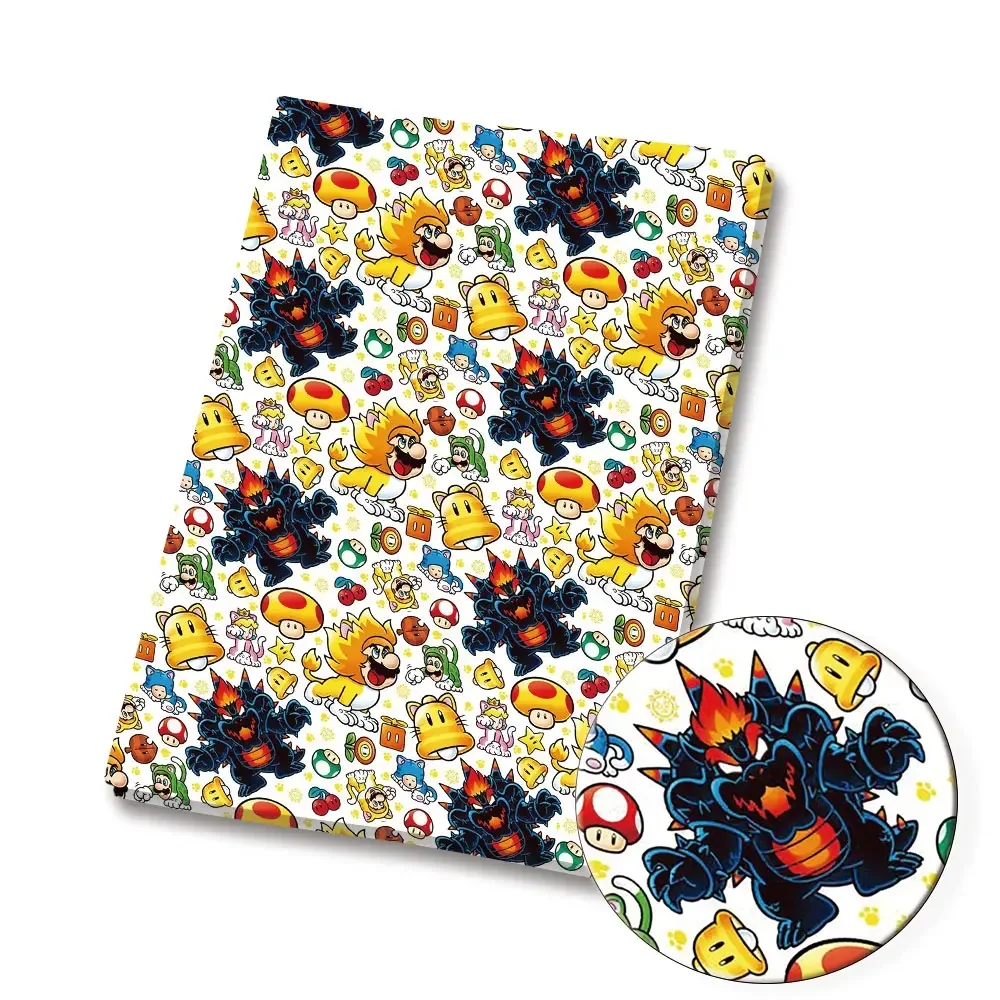 Mario game Fabric140*50cm Handmade Sewing Patchwork Quilting Baby Dress Home Sheet Printed Fabric Fabric Sewing Kids