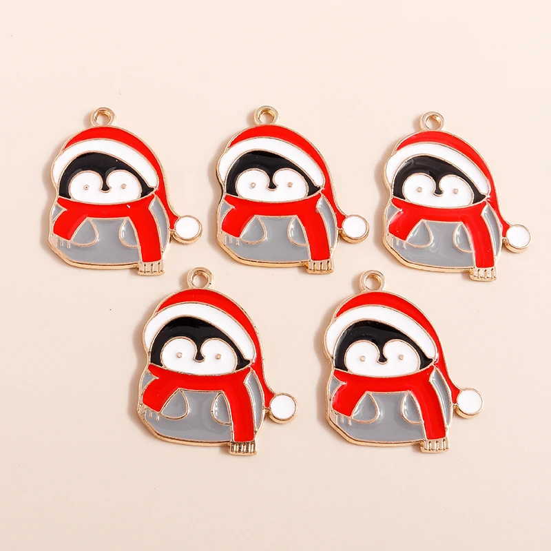 10 Stück Mix Emaille Weihnachtsanhänger für Schmuckherstellung Weihnachtsmann Baum Hirsch Hut Charms Anhänger für DIY Halsketten Ohrringe Geschenke – Detail 11