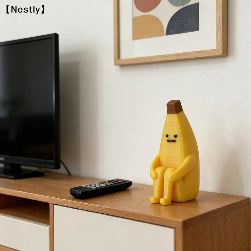 Durable Plastic Anxious Banana 3D Printed Figurine | Suitable For Home And Office Decor, Ideal For Various Holidays〔Nest〕