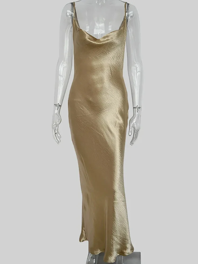 JULISSA MO-Vestido largo de satén con tirantes finos y espalda descubierta para mujer, vestido de fiesta elegante y ceñido al cuerpo, 2021