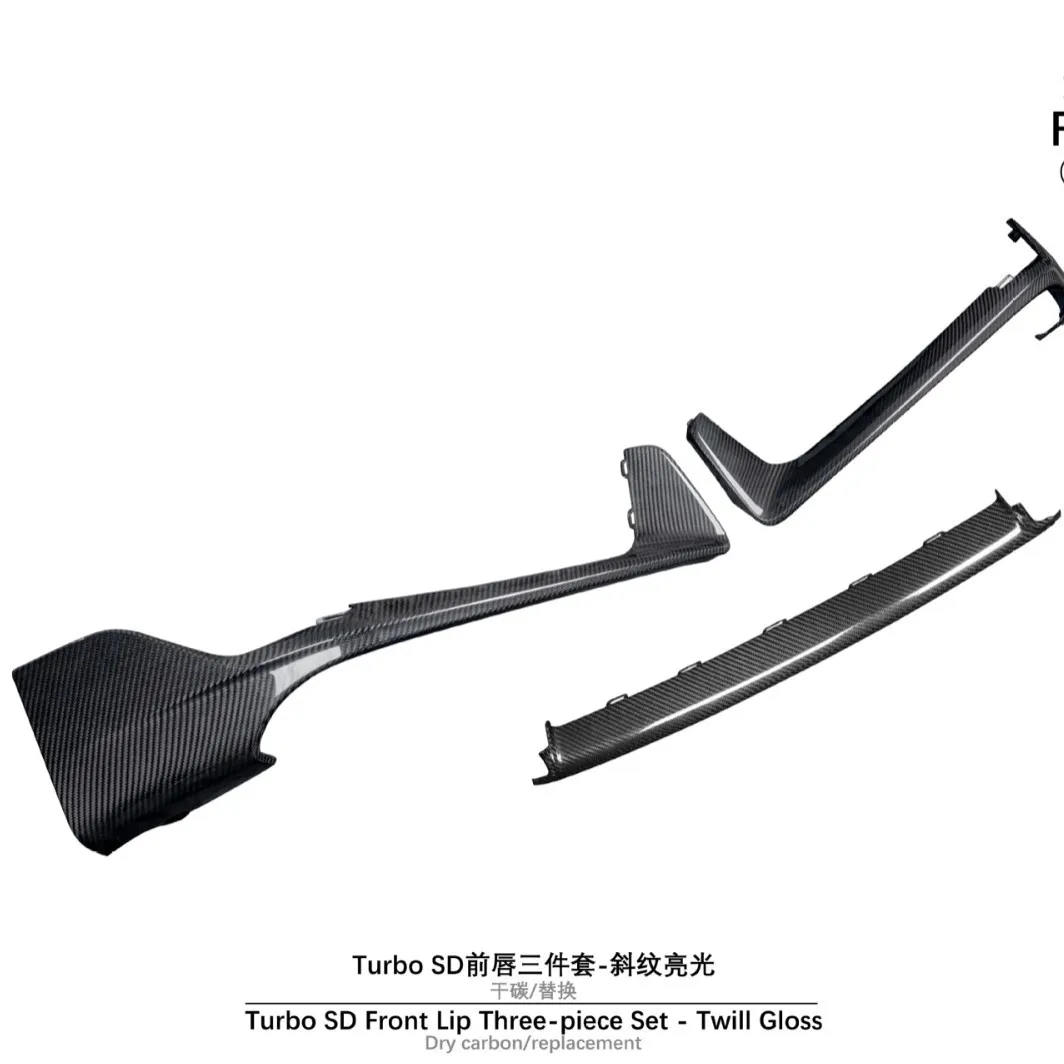 Front lip assembly for 19-24 Porsche 992 Turbo SD, dry carbon replacement