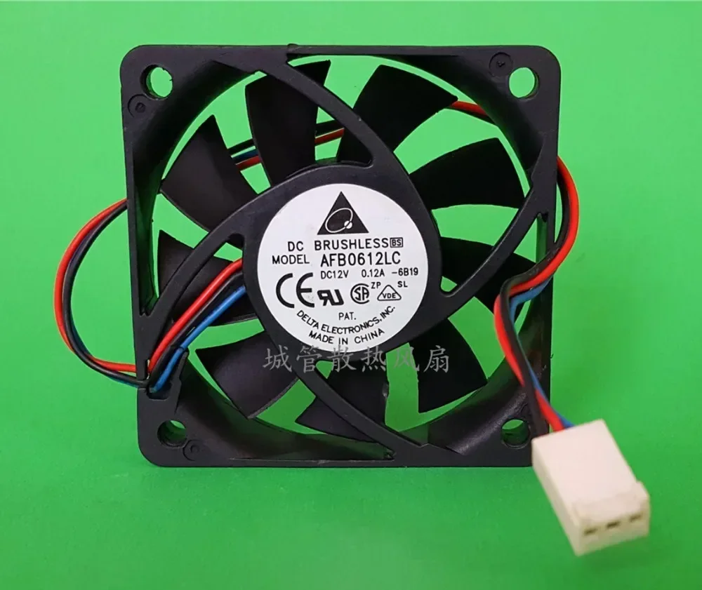 Delta Electronics AFB0612LC 6B19 Server Cooling Fan DC 12V 0.12A 60x60x13mm 3-Wire